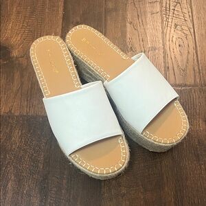 BAMBOO White Platform Espadrille Slides